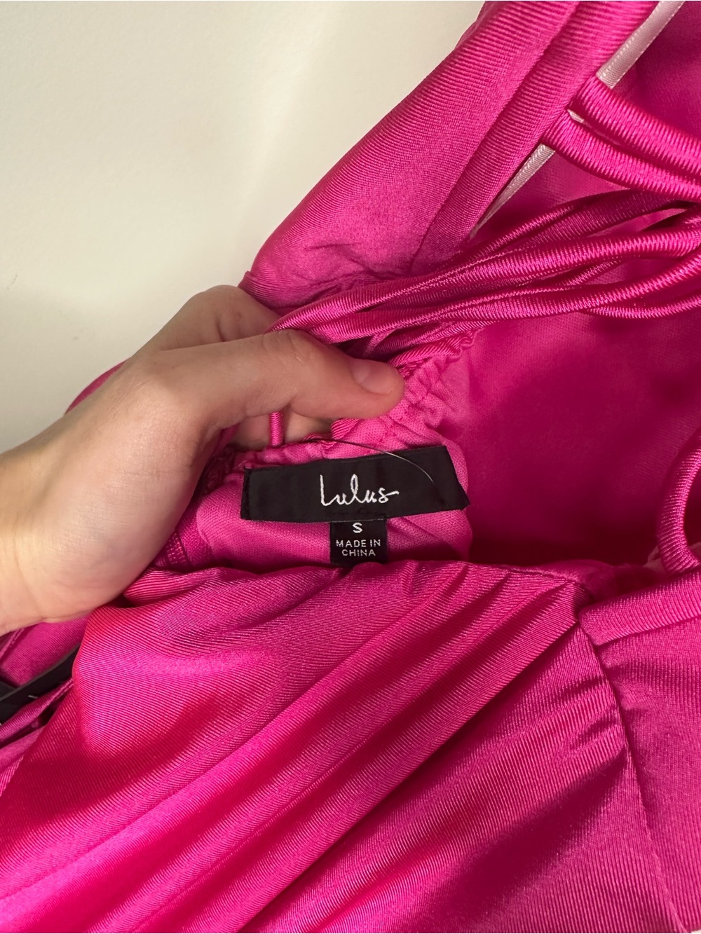 Divine Desires Hot Pink Satin Lace-Up Mermaid Maxi Dress | Size Small | NWT - Picture 11 of 12